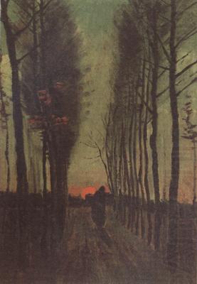 Vincent Van Gogh Avenue of Poplars at Sunset (nn04) china oil painting image